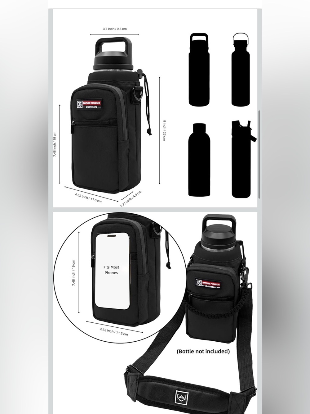 Nature Pioneer Water Bottle Holder with Adjustable Strap - Picture 6 of 8